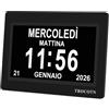 TROCOTN Orologio digitale da 7 Pollici Calendario Orologio da parete con ampio display Sveglia (Nero)