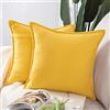 Madizz 2 Pezzi Federe Corto Ciniglia Copricuscini Morbido Decorativo Fodere per Cuscino Lusso Stile per Divano Camera da Letto Giallo Quadrate 55x55 cm