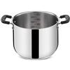 Lagostina Pratica Pentola Alta 2 Maniglie per Induzione, Grigio, 22 cm, Acciaio 18/10