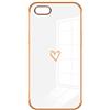 KimsCase Cover per iPhone SE 2022 2020/iPhone 7 8 SE 3 3D Oro Bordo Cuore Motivo Belle Colorate Silicone Kawaii con Disegni Custodia Antiurto Divertente Case Protettiva Bumper Case - Bianco