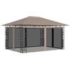 vidaXL AX Gazebo Tenda 4x3x2.73m Zanzariere Baldacchino Ombrari Grigio Talpa New 312252