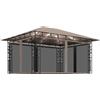 vidaXL AX Gazebo Tenda 43LED Solari 4x3x2.73m Zanzariere Baldacchino Illuminato 3070319