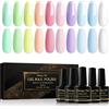 Shining She Smalto Semipermanente Unghie,10 Colori Pastello Rosa Verde Giallo Blu Viola Primavera e Estate Smalti Semipermanenti per Unghie Soak Off UV/LED per DIY Manicure Salone,8ml