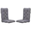 Chicreat Cuscino per sedie con schienale alto, grigio chiaro, 120 x 50 x 8 cm, set da 2