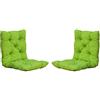 AMBIENTE HOME Chicreat Cuscini per sedie, con schienale, verde/giallo, 98 x 50 x 8 cm, set da 2