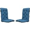 Chicreat Cuscino per sedie con schienale alto, blu/grigio, 120 x 50 x 8 cm, set da 2