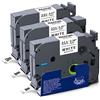 Xemax Compatibile Nastro 6mm/9mm/12mm x 8m Sostituzione per Brother PT Tze-211 Tze-221 Tze-231 Nero su Bianco Cassette per PT-H110 H105 PT-D200 PT-P750W PT-D600VP PT-1010 PT-1100, Confezione da 3