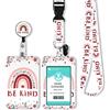 COCHIE Porta Badge da Collo, Portabadge Collo Retrattile per Porta Badge Identificativo,Ufficio Scuola (Flower Rainbow)