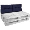 Beautissu Set da 2 Cuscini per spalliera di divanetti con Pallet o bancali Eco Style 60x40x10/20cm cad. - Blu Scuro