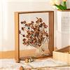 NatureMan Fiore essiccato in legno Photo Frame Fiore essiccato Display Stand Decorativo Floating Photo Frame, doppio lato Plexiglass, per l'esposizione di fiori secchi, artigianato (colore noce-8x12)