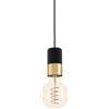 Eglo lampada a sospensione Calari, luce sospesa vintage, illuminazione per soggiorno e sala da pranzo in metallo in nero e ottone, attacco lampadina E27