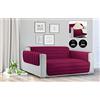 Italian Bed Linen Trendy Copri Divano Trapuntato, Tela, Bordeaux/Panna, 3 POSTI