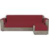 Italian Bed Linen Copridivano Trendy con penisola Reversibile, Misura Seduta 190 cm, Microfibra Soft Touch Mano Pesca, Ideale per Chi ha Animali Domestici, Protezione Totale, Bordeaux