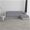 Italian Bed Linen Copridivano Trendy Reversibile con Penisola, Grigio Chiaro, 190 cm