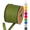 Halbach Seidenbänder Nastro di cotone 10 mm x 30 m, nastri per fai da te, nastro in tessuto per decorazioni, nastro in 100% cotone, fai da te, per lavori di cucito, colore: verde, 24500