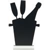 SECURIT - Lavagna Da Tavolo Silhouette Champagne - Per Pennarelli A Gesso Liquido - Per Caffè, Ristoranti, Bar - Inserto Rimovibile - Base In Alluminio - 35,5x23x6cm - 1 Pennarello Bianco Incluso