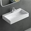 maimai Mai & Mai Lavabo da Appoggio 50x38x11cm, Lavabo Bagno Sospeso Lavandino Bagno con Piletta di Scarico Lavabo Colossum19 Lavabo da Minerale fuso, un Foro per Rubinetteria, Bianco opaco