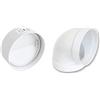La Ventilazione CVL125B CVL125B-Y Giunto in ABS con Valvola a Farfalla Antiritorno, 125 mm, Bianco, ø & CCR125B Curva 90° FF in ABS per Aerazione Canalizzata, diametro 125 mm