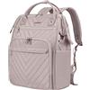 VANKEAN Zaino Porta PC 17.3 Pollici, Multitasche Universita per Donna/Uomo, Elegante per Lavoro, Computer, Viaggi, Affari, Scuola, Ufficio - Rosa