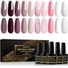 Shining She Smalto Semipermanente,10 Colori Autunno Nudo Rosa Marrone Bianco Smalto Semipermanente Unghie Soak Off UV/LED Smalto Unghie per Nail Art Femminile Di Famiglia,8ML