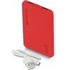 Cool Batteria esterna Power Bank 5000 mAh Cool Leather Rosso