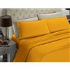 BANZAII TEXTILE INNOVATOR ONLINE Banzaii Completo Lenzuolo Matrimoniale Maxi, Giallo 100% Microfibra Made in Italy, Lenzuolo Sopra 260 x 290 cm, Lenzuolo Sotto 180 x 200 x 25 cm, 2 Federe 52 x 82 cm