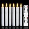 Mavandes candele tremolanti senza fiamma con due telecomandi, 19CM bianco candele LED a batteria per finestre, set di 6 in plastica senza fiamma effetto cera(2,2 cm di diametro)