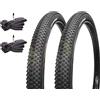 ECOVELO 2 COPERTONI 27.5 X 2.10 (54-584) + CAMERE D'ARIA MOUNTAIN BIKE PNEUMATICI RIGIDI BICICLETTA BICI MTB