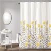 Lush Decor Aprile - Tenda da doccia floreale, 182,9 cm di larghezza x 182,9 cm di lunghezza, gialla e grigia, bella tenda da doccia gialla per bagno, decorazione per il bagno in cottage, campagna