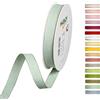 Halbach Seidenbänder Nastro decorativo con bordi in lino, larghezza: 15 mm, lunghezza 20 m, nastro per regali, decorazione fai da te, colore: menta/lino