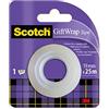 Scotch Nastro adesivo GiftWrap - 1 Rotolo da 19 mm x 25 m - Nastro Adesivo Trasparente Satinato da Utilizzare sulla Carta da Regalo