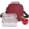 IRIS Optimal Borsa Frigo Porta Alimenti Con 2 Contenitori E Borraccia – 21x12x23 Cm – Nero - 3