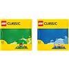 LEGO 11023 Classic Base Verde, Tavola per Costruzioni Quadrata con 32x32 Bottoncini, Piattaforma Classica per Mattoncini per Costruire ed Esporre & 11025 Classic Base Blu