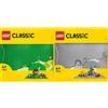 LEGO 11024 Classic Base Grigia, Tavola per Costruzioni Quadrata con 48x48 Bottoncini & 11023 Classic Base Verde, Tavola per Costruzioni Quadrata con 32x32 Bottoncini