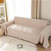 LHGOGO Coperta grande per divano a 3 posti, a nido d'ape, con nappe, reversibile, versatile, per divani, divani letto e poltrona, 180 x 300 cm, cachi