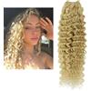 Larafona Matassa Extension Umani Capelli 100% Ricci Naturali Tessitura Weft Curly 100g/pc Human Hair Weave Highlights Biondo P27/613# 28inch/70cm