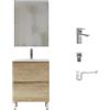 Baikal Confezione Mobile, Legno Ceramica Acciaio Inossidabile plastica, Natura, 60 cm