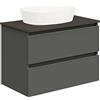 Baikal Set di mobili da bagno. Mobile sospeso a parete. Disponibile in diverse misure e finiture. Il mobile viene consegnato assemblato. NUUR 80 cm Grigio Scuro