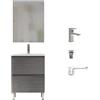 Baikal Confezione Mobile, Legno Ceramica Acciaio Inossidabile plastica, Cenere, 60 cm