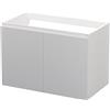 Baikal Mobile da bagno modulare a 2 porte, sospeso a parete, modulo da bagno, in melammina 16 mm. Mobile montato. Combinabile con qualsiasi top mobile 2 ante 80 cm bianco
