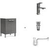 Baikal Pacchetto soluzione completa. Include: mobile da bagno, lavabo in ceramica, rubinetto, sifone estensibile e valvola di scarico. Mobile montato. Consegna Tutto in uno. 2 ante senza specchio 60