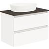 Baikal Set di mobili da bagno. Mobile sospeso a parete. Disponibile in diverse misure e finiture. Il mobile viene consegnato assemblato. NUUR 80 cm Bianco Lucido