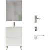 Baikal Confezione Mobile, Legno Ceramica Acciaio Inossidabile plastica, Bianco, 60 cm