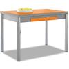 ASTIMESA Ali Cristallo Tavolo da Cucina, Metallo Vetro Legno, Arancione, 100x60cm