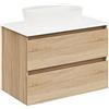 Baikal Set di mobili da bagno. Mobile sospeso a parete. Disponibile in diverse misure e finiture. Il mobile viene consegnato assemblato. SAP 80 cm rovere naturale