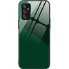 HAOYE Cover per Samsung Galaxy M13 4G, Elegante Pendenza Plaid Modello Silicone Morbido TPU Bumper Retro in Vetro Temperato Ultra Sottile Antiurto Custodia Case, Verde