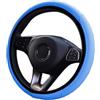CGEAMDY Coprivolante in Pelle per Auto Universale, Elastico, Traspirante, Antiscivolo, Diametro 37-38 cm, coprivolante per uomini e donne, Accessori Auto per la Maggior Parte Delle Automobili (Blu)