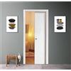 PORTE ITALIANE Porta scorrevole a scomparsa interno muro con CHIUSURA AUTOMATICA Ammortizzata in laminato Bianco Finitura Bronzo