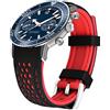 Kai Tian durevole due toni in silicone curvo estremità 20 millimetri da corsa in gomma Watch Bands Bracciale nero (punto rosso) per gli uomini le donne