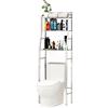 MAGIC SELECT Scaffale da Bagno su WC in Acciaio Inox | Risparmia Spazio con 3 Ripiani | Scaffale Portaoggetti Impermeabile | Gambe Regolabili in Altezza (E5491)